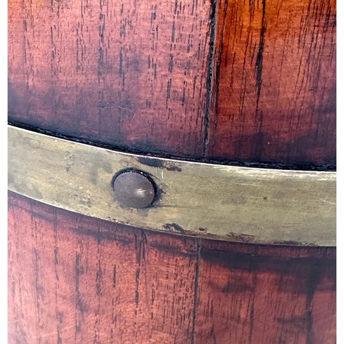 479 - R.A. LISTER BUCKET, early 20th century Edwardian oak and brass bound with name plate, 37cm W x 32cm ... 