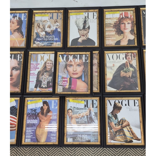 197 - VOGUE COVER PRINTS, a set of twenty five, each 33cm x 26cm, framed. (25)