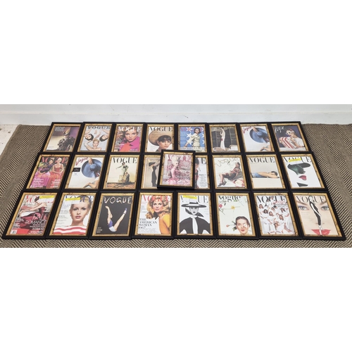 198 - VOGUE COVER PRINTS, a set of 25, each 33cm x 26cm, framed. (25)