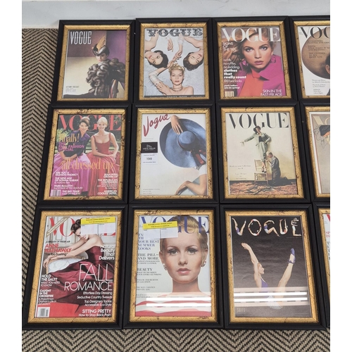 198 - VOGUE COVER PRINTS, a set of 25, each 33cm x 26cm, framed. (25)