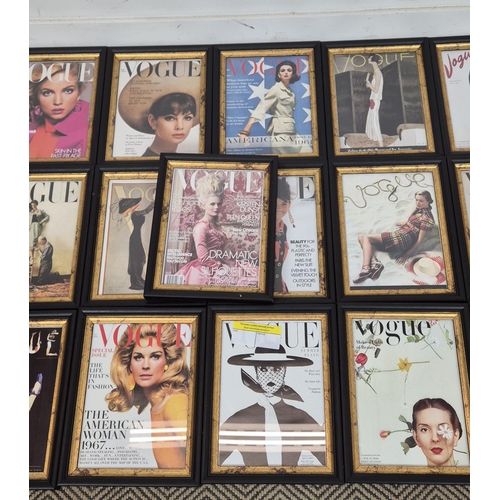 198 - VOGUE COVER PRINTS, a set of 25, each 33cm x 26cm, framed. (25)