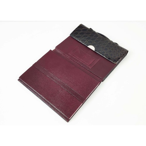 52 - LADIES TRAVEL PORTFOLIO, Aspinal style crocodile skin with Moroccan red leather interior.