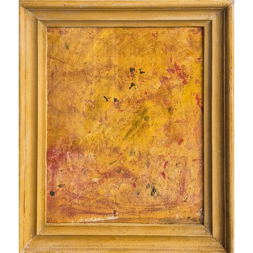 224 - ANGEL DARISIO, yellow on yellow, abstract
French oil painting on paper, yellow French frame.