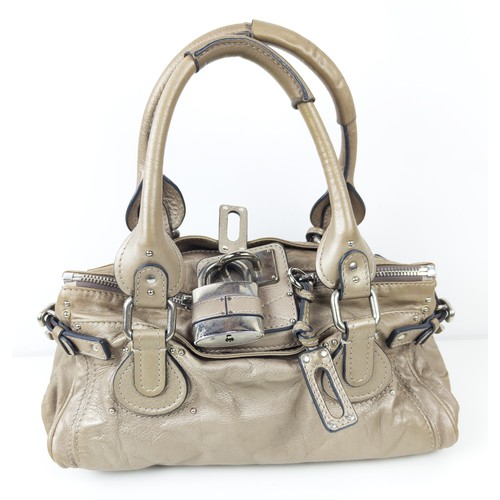 40A - CHLOE PADDINGTON BAG, in a soft gold metallic leather with silver tone hardware, distinctive padlock... 