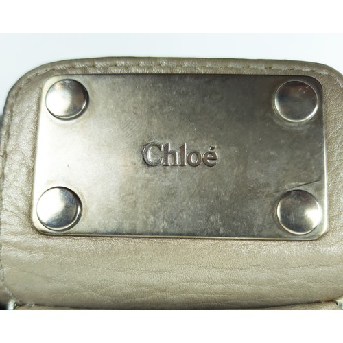 40A - CHLOE PADDINGTON BAG, in a soft gold metallic leather with silver tone hardware, distinctive padlock... 