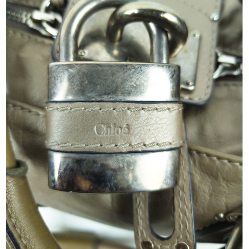 40A - CHLOE PADDINGTON BAG, in a soft gold metallic leather with silver tone hardware, distinctive padlock... 