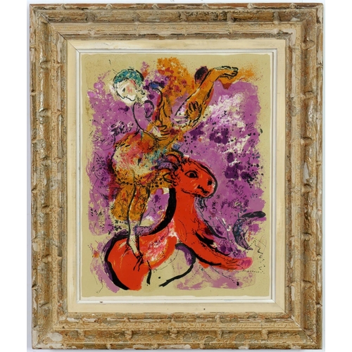 96 - MARC CHAGALL, Circus Rider on Red Horse, original lithograph 1975, Ref: Sorlier, French montparnasse... 