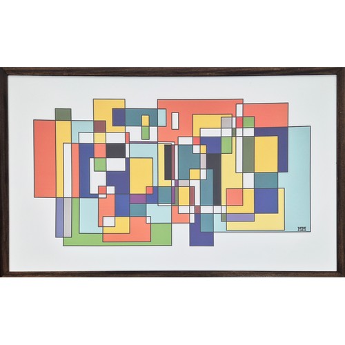 230A - AFTER PIET MONDRIAN, Abstract, Giclee lithograph, 89cm x 149cm, monogrammed in plate, framed.