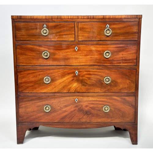 266 - SCOTTISH HALL CHEST, early 19th century Regency flame mahogany of adapted shallow proportions with t... 