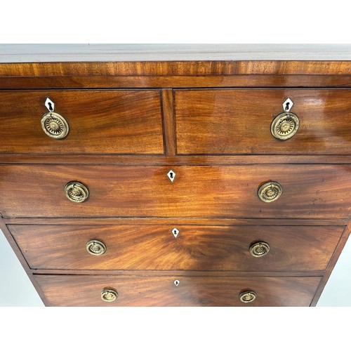 266 - SCOTTISH HALL CHEST, early 19th century Regency flame mahogany of adapted shallow proportions with t... 