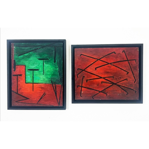 148 - N. MONTALBETTI (20th century, Italian), set of two oils on boards in black frames, signed and dated ... 