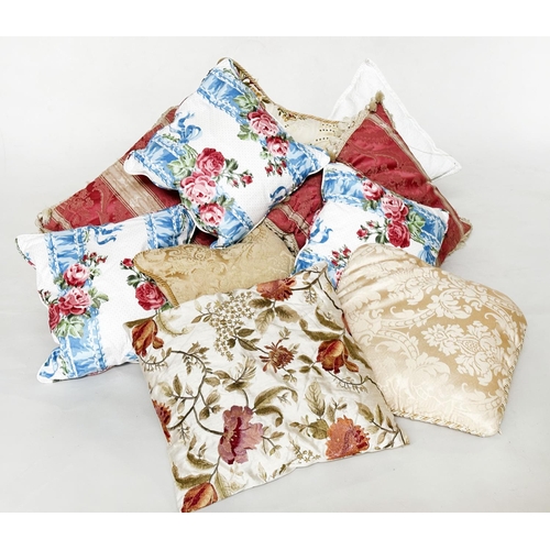 519 - CUSHIONS, a collection of ten, including silk embroidered, Brocade and Country House printed. (10)