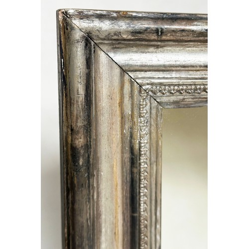 549 - WALL MIRROR, 19th century Italian silver rectangular moulded frame, 80cm x 109cm H.