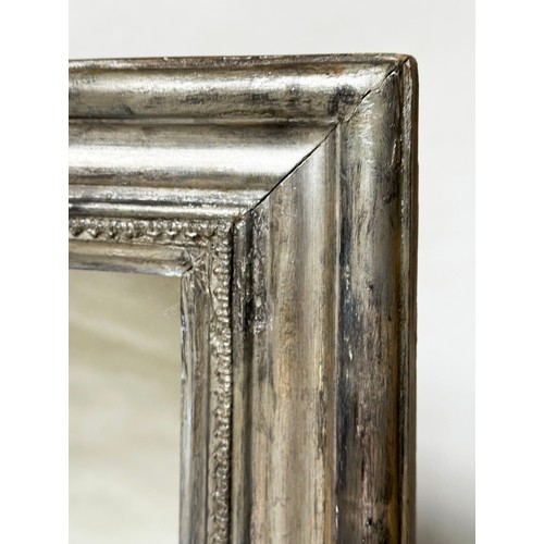 549 - WALL MIRROR, 19th century Italian silver rectangular moulded frame, 80cm x 109cm H.