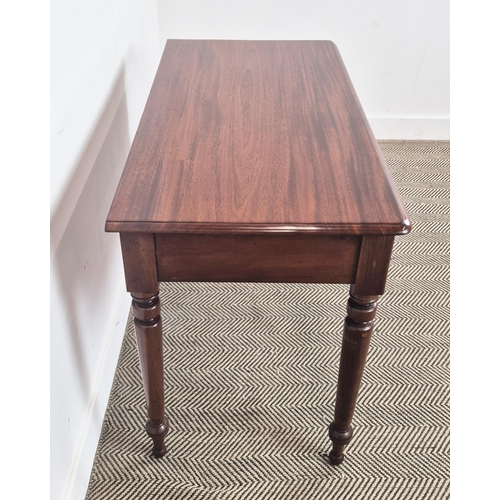 270 - WRITING TABLE, Victorian mahogany with two drawers, 75cm H x 107cm x 54cm.