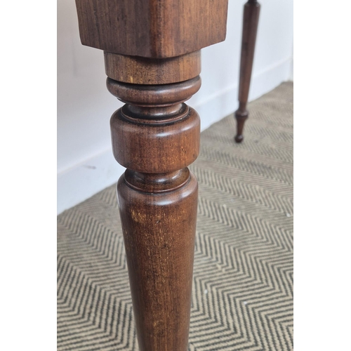 270 - WRITING TABLE, Victorian mahogany with two drawers, 75cm H x 107cm x 54cm.