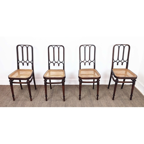 154 - BENTWOOD CHAIRS, a set of four, late 19th century with caned seats, each 36cm W x 90cm H. (4)