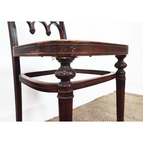 154 - BENTWOOD CHAIRS, a set of four, late 19th century with caned seats, each 36cm W x 90cm H. (4)