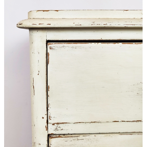 272 - CHEST, Victorian white painted of five drawers, 109cm W x 45cm D x 114cm H.