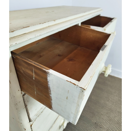 272 - CHEST, Victorian white painted of five drawers, 109cm W x 45cm D x 114cm H.