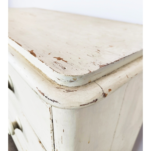 272 - CHEST, Victorian white painted of five drawers, 109cm W x 45cm D x 114cm H.