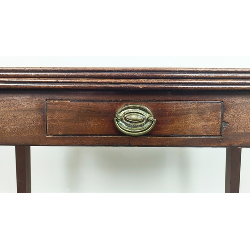 516 - TEA TABLE, George III mahogany, with a frieze drawer, 92cm W x 45cm D x 74cm H.