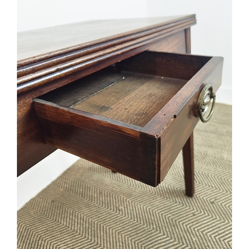 516 - TEA TABLE, George III mahogany, with a frieze drawer, 92cm W x 45cm D x 74cm H.