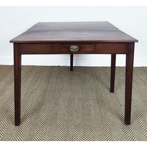 516 - TEA TABLE, George III mahogany, with a frieze drawer, 92cm W x 45cm D x 74cm H.