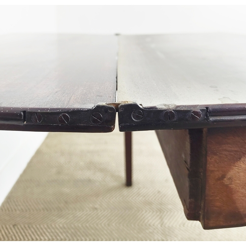 516 - TEA TABLE, George III mahogany, with a frieze drawer, 92cm W x 45cm D x 74cm H.