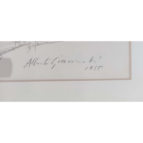 44 - ALBERTO GIACOMETTI, original lithograph, plate signed and dated from 'Derrière le Miroir' No 98 Juin... 