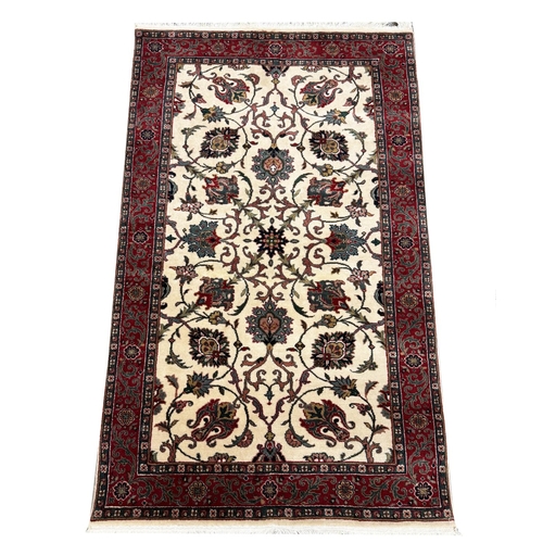 120 - TABRIZ DESIGN RUG, 152cm x 94cm.