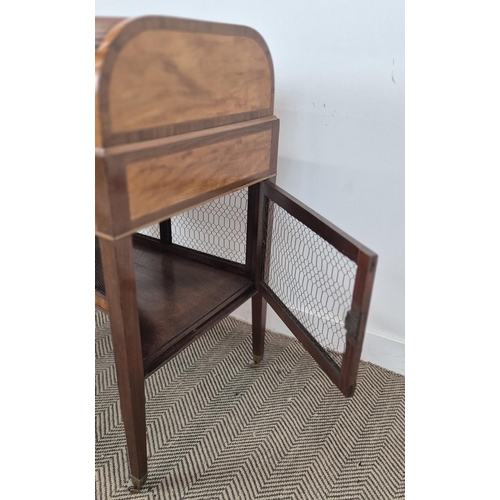 175 - ROLL TOP DESK, George III satinwood and mahogany, circa 1800, with tambour top enclosing six drawers... 