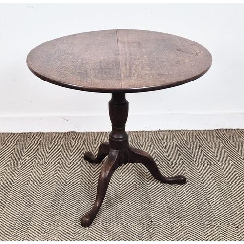 268 - TRIPOD TABLE, George III oak with circular tilt top, 70cm H x 80cm D.