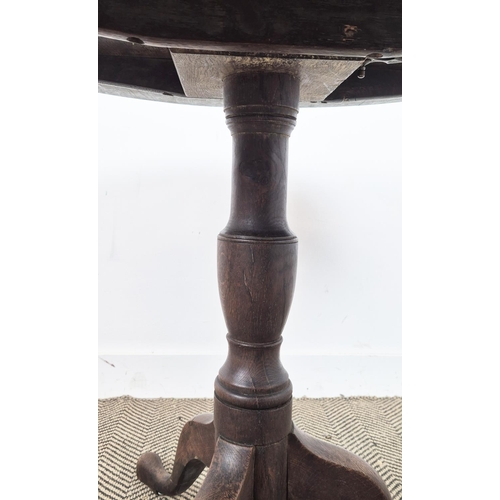 268 - TRIPOD TABLE, George III oak with circular tilt top, 70cm H x 80cm D.