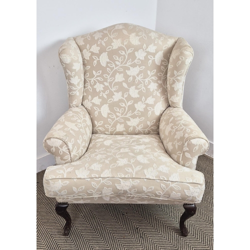 482 - WING BACK ARMCHAIR, Georgian style, 85cm W x 106cm H.