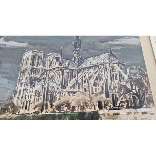 52 - JAMES PORTEOUS WOOD RSW (1919-2005), 'Early Spring - Notre Dame de Paris', watercolour, James Bourle... 