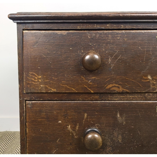 271 - CHEST, Victorian scumbled pine of three drawers, 80cm H x 78cm W x 38cm D.