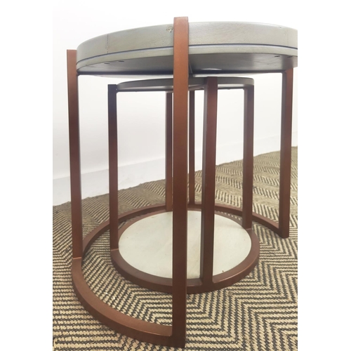 490 - NEST OF TABLES, a set of two, 55.5cm H x 54cm at largest.