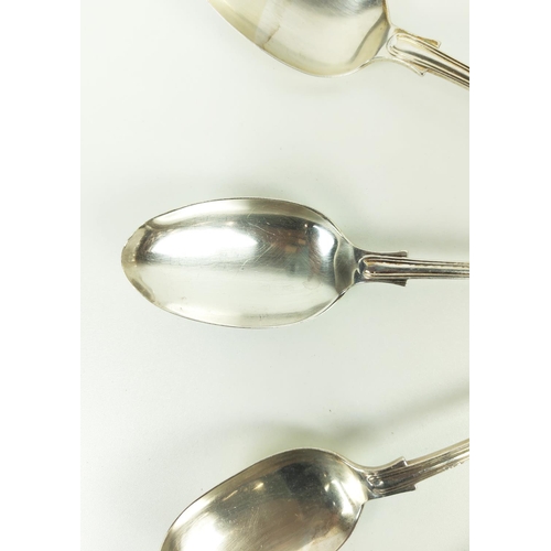 5 - A SET OF TWELVE GEORGE V STERLING SILVER TABLE SPOONS, Sheffield 1910, shell pattern handles, 1047.7... 