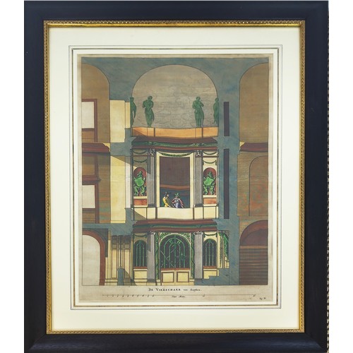 67 - 19TH CENTURY ARCHITECTURAL COLOURED ENGRAVINGS, a set of four, each 74cm x 57cm, framed.