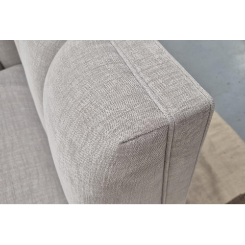 351 - BESPOKE SOFA LONDON SOFA, grey fabric upholstered, button detail, 210cm x 90cm x 75cm.