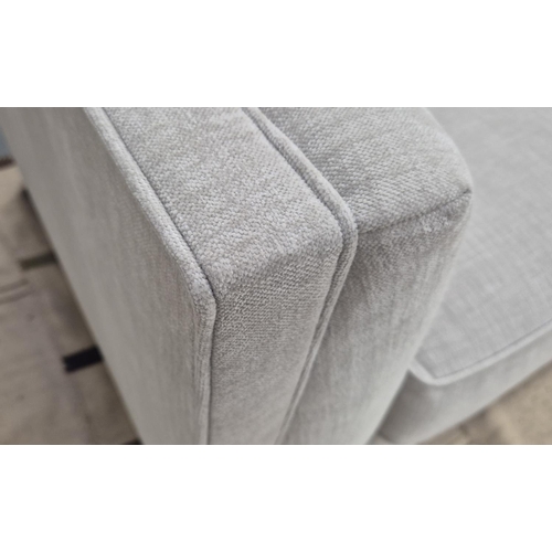 352 - BESPOKE SOFA LONDON SOFA, grey fabric upholstered, button detail, 210cm x 90cm x 75cm.