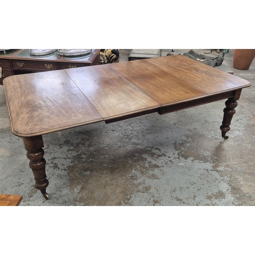 177 - DINING TABLE, Victorian mahogany, extendable with three leaves on castors, 270cm x 128cm x 73.5cm at... 