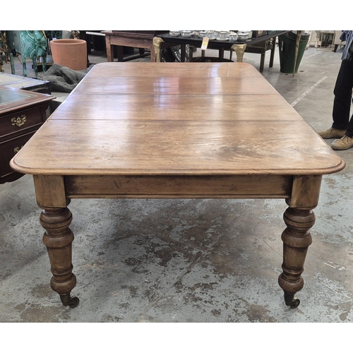 177 - DINING TABLE, Victorian mahogany, extendable with three leaves on castors, 270cm x 128cm x 73.5cm at... 