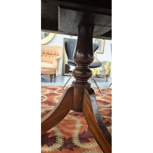 340 - D END DINING TABLE, Georgian style mahogany on twin pedestal base with additional leaf, 76cm H x 212... 