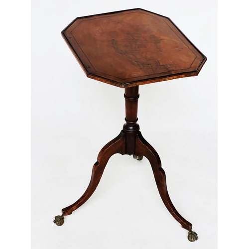 182 - OCCASIONAL/READING TABLE, early 19th century English Regency flame mahogany and ebony inlaid, circa ... 