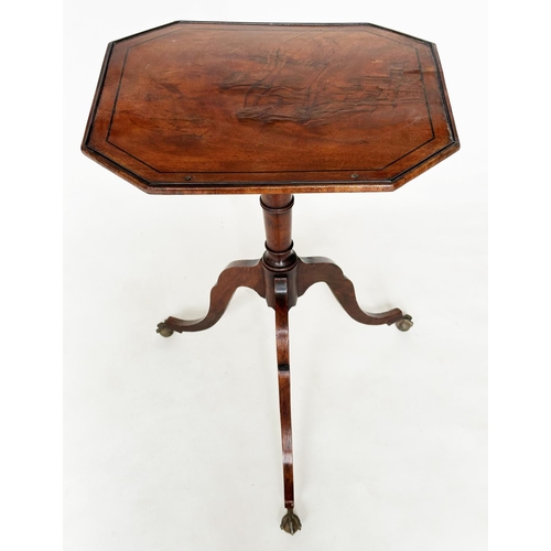 182 - OCCASIONAL/READING TABLE, early 19th century English Regency flame mahogany and ebony inlaid, circa ... 