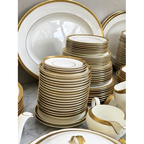 185 - DINNER SERVICE, English Fine Bone China, Wedgwood, Senator and Ascot, gold an extensive service, inc... 