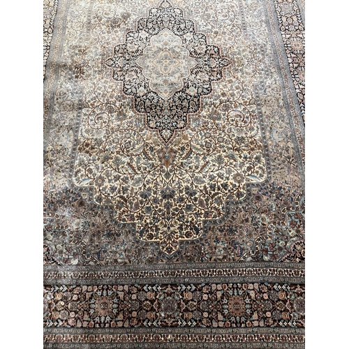 118 - KASHMIR SILK CARPET, 276cm x 181cm.