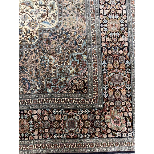 118 - KASHMIR SILK CARPET, 276cm x 181cm.